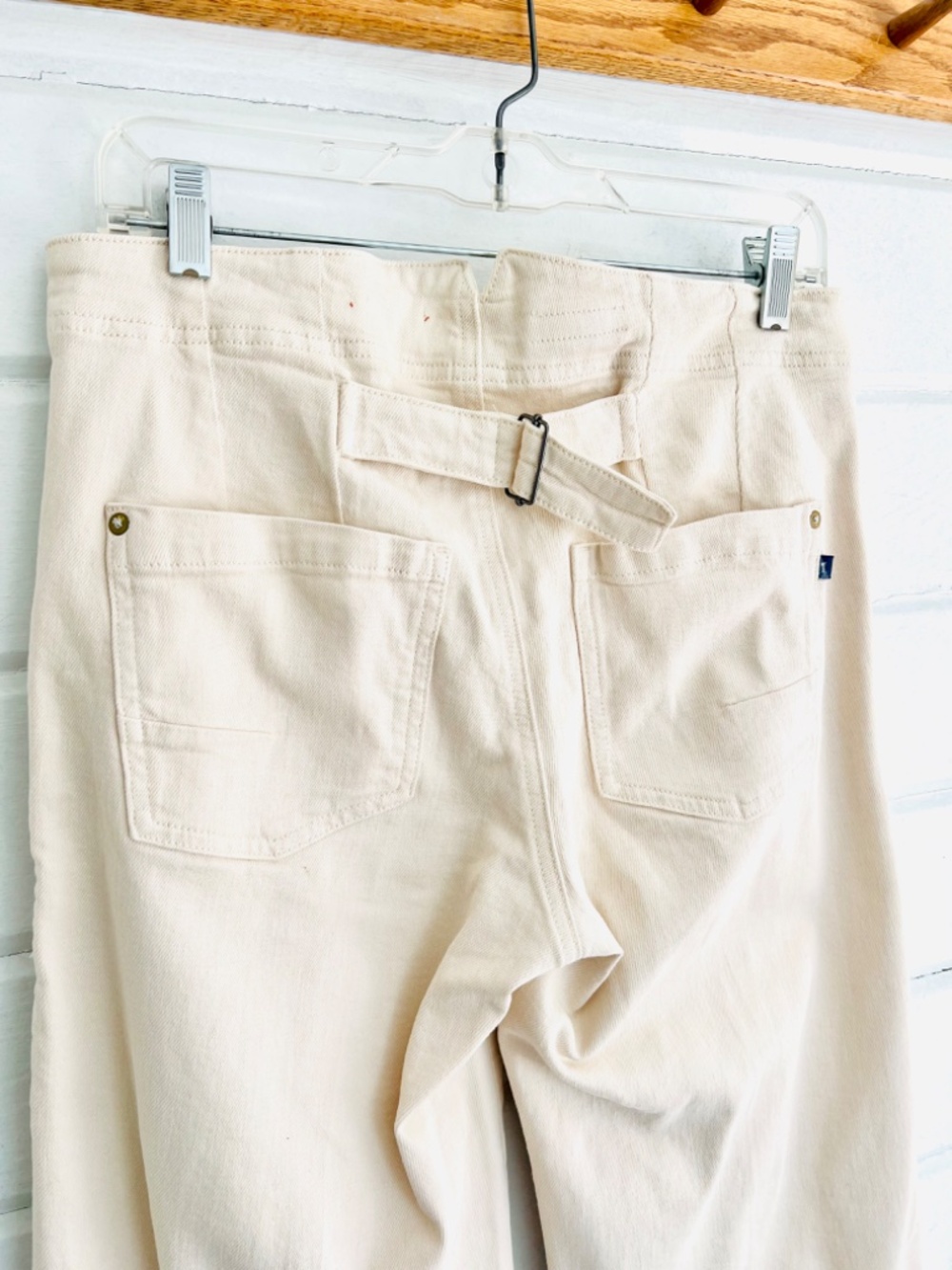 PILCRO The Kit Wide Leg Utility Trousers in Ivory - 27 - Picture 6 of 13